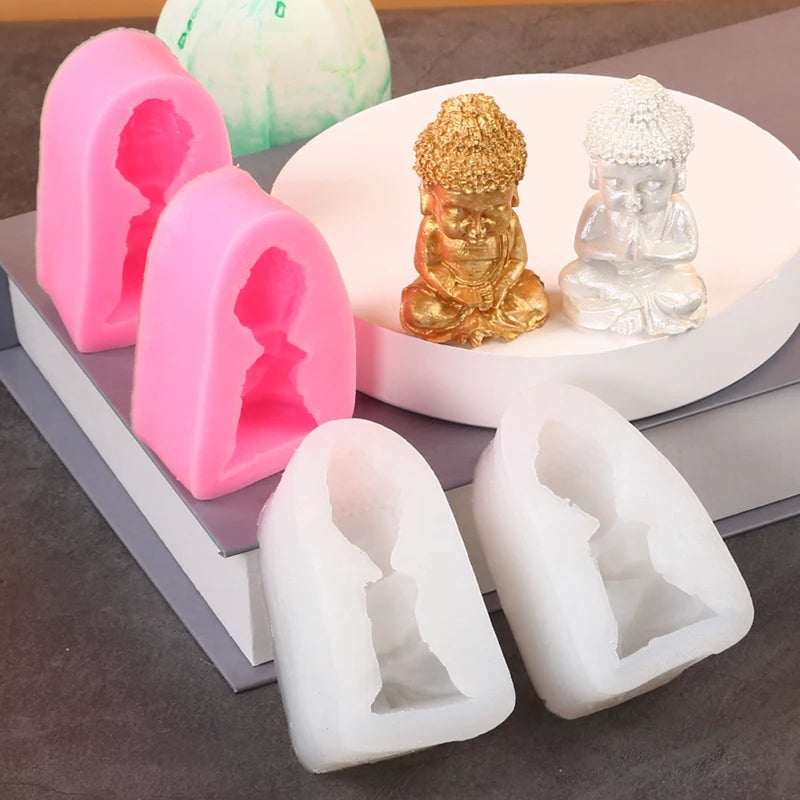 Buddha Silicone Candle Mold 3D Aromatherapy Handmade Soap Wax Clay Gypsum Candles Ornament Craft Making Mold Zpaxo