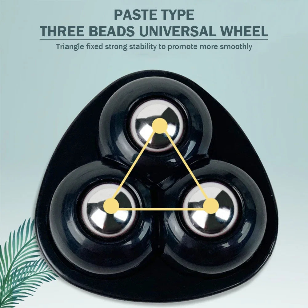 4pcs Paste Universal Wheel No Noise Self Adhesive Universal Pulley Rotating Wheels for Trash Can Bottom Kitchen Small Appliances Zpaxo