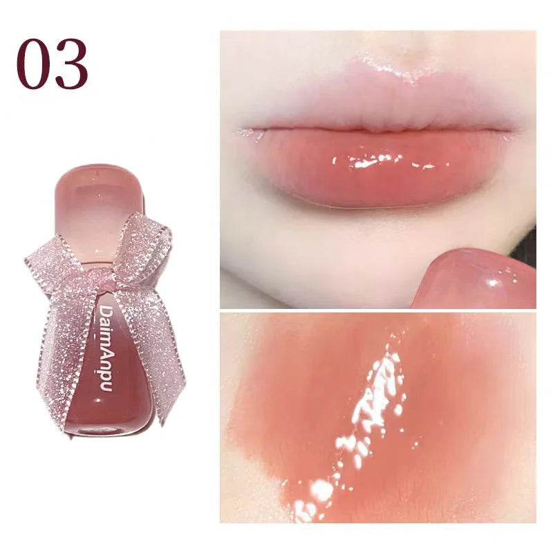 Sweet Lip Gloss Jelly Lip Glaze Moisturizing Lip Tint Mirror Waterproof Non-stick Cup Solid Makeup LipOil Lipstick Cosmetic Zpaxo 03