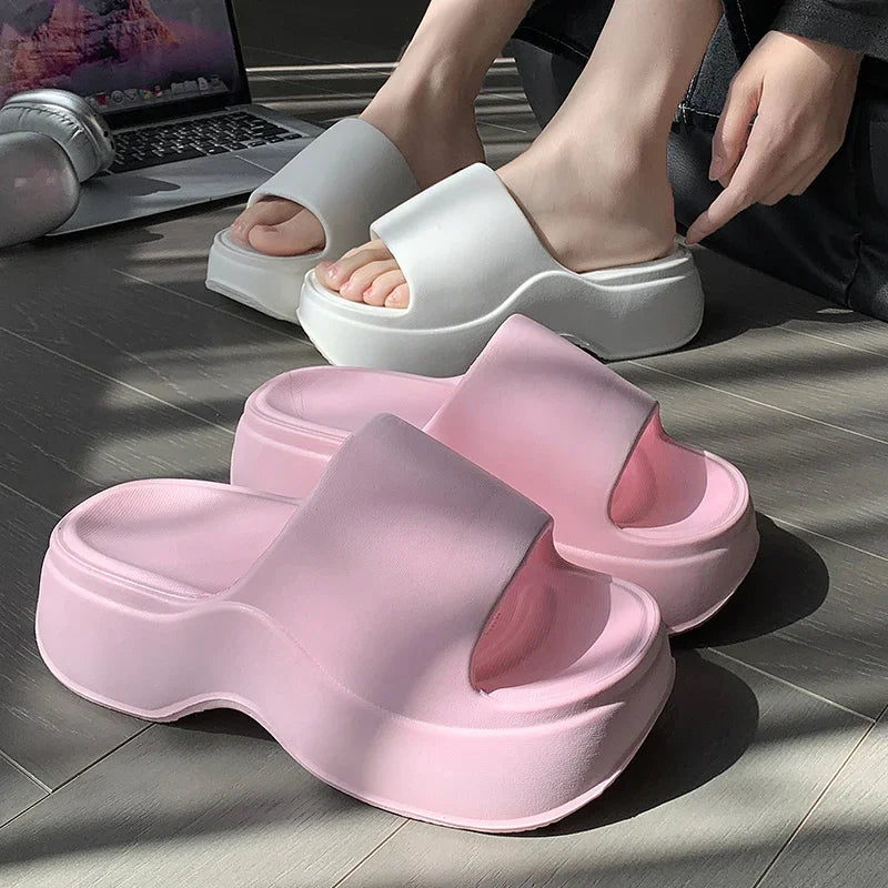 EVA Platform Slippers Women Thick Sole Non Slip Beach Slides Sandals