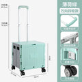 Foldable Outdoor op Cart with Pull Rod Vegetable Bung Small Pusart Multi-Functional Home Use Cam Cart Zpaxo green-48L