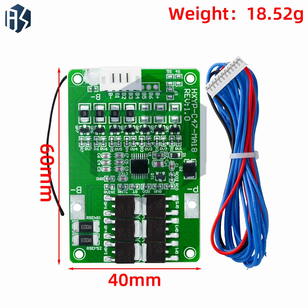 18650 BMS Board 4S 5S 6S 7S 16 8V-21V 20A Protection LMO Ternary Zpaxo