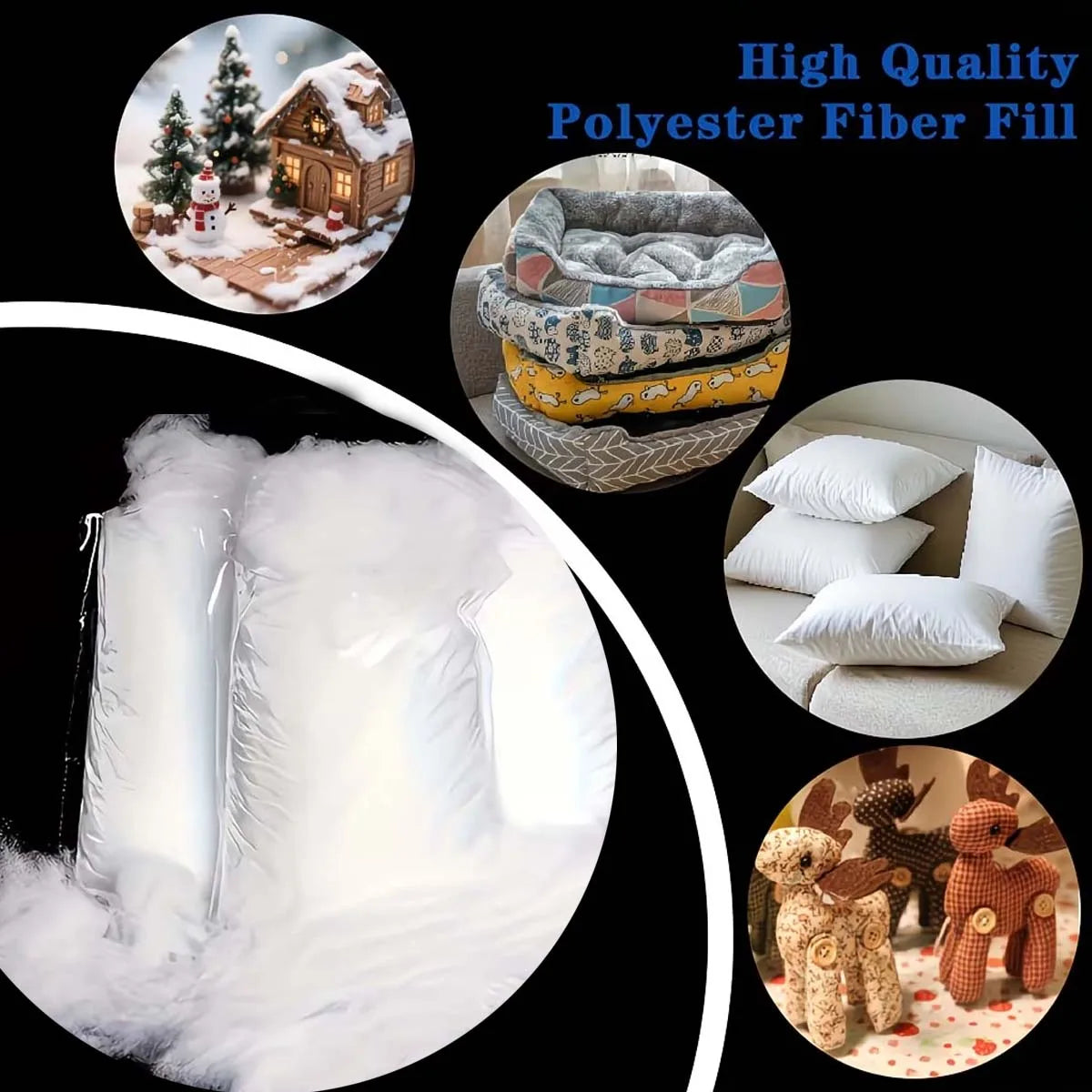Soft Polyester Fiber Fill – Pillow & Cushion Stuffing Material Craft Fiber Fill Zpaxo