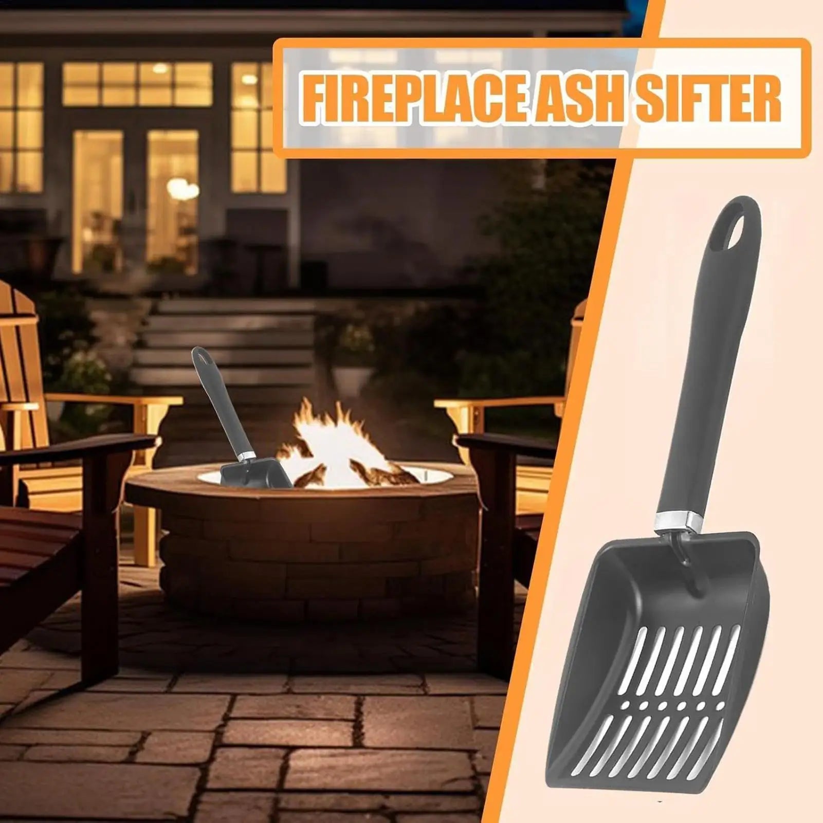 Fireplace Ash Sifter Heat Resistant Fire Pit Stainless Steel Hollow