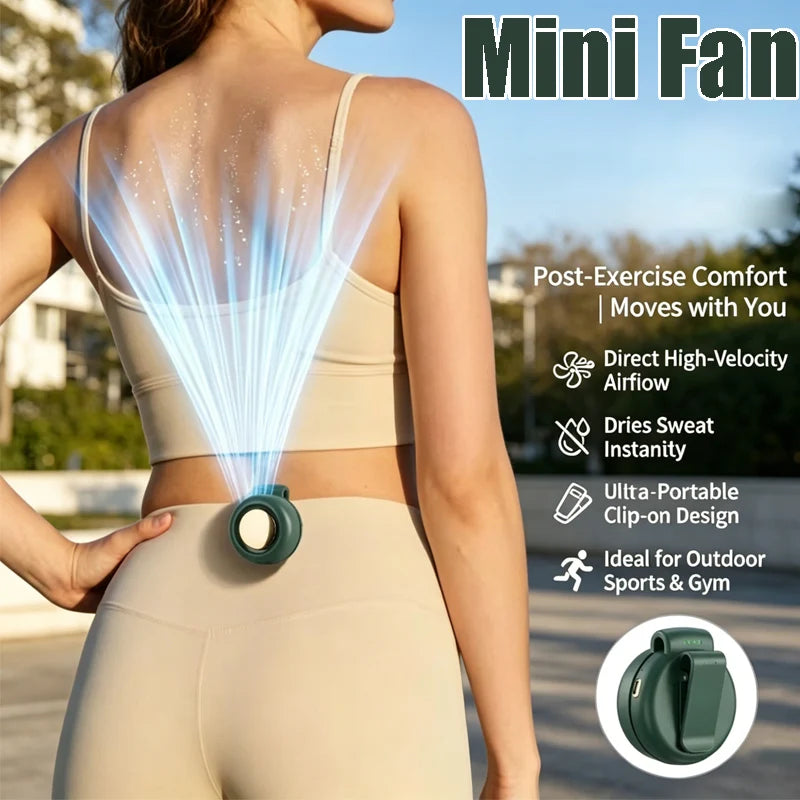 Portable Fan Clip-on Design USB Rechargeable Bladeless Handheld Waist