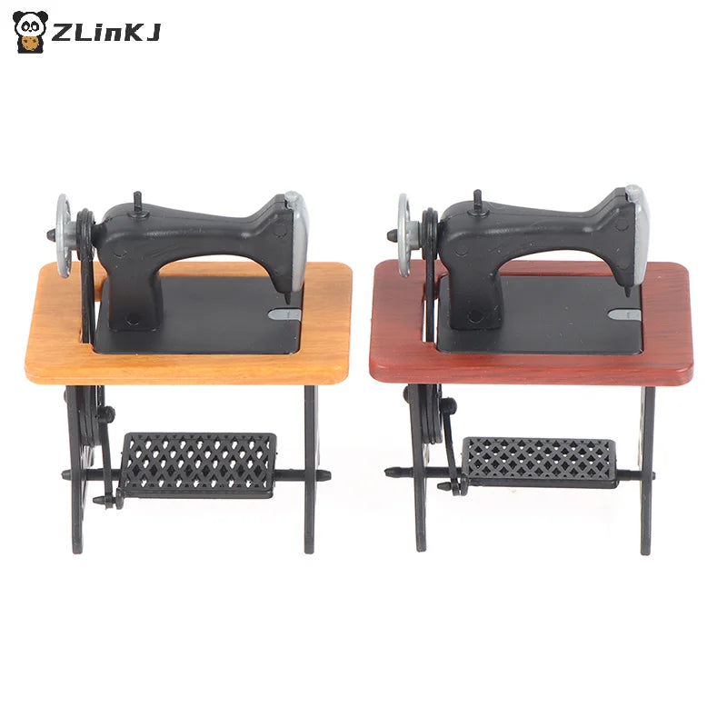 ▶1Pc 1:12 Dollhouse Miniature Sewing Machine Model Doll Furniture Decor Toy Zpaxo