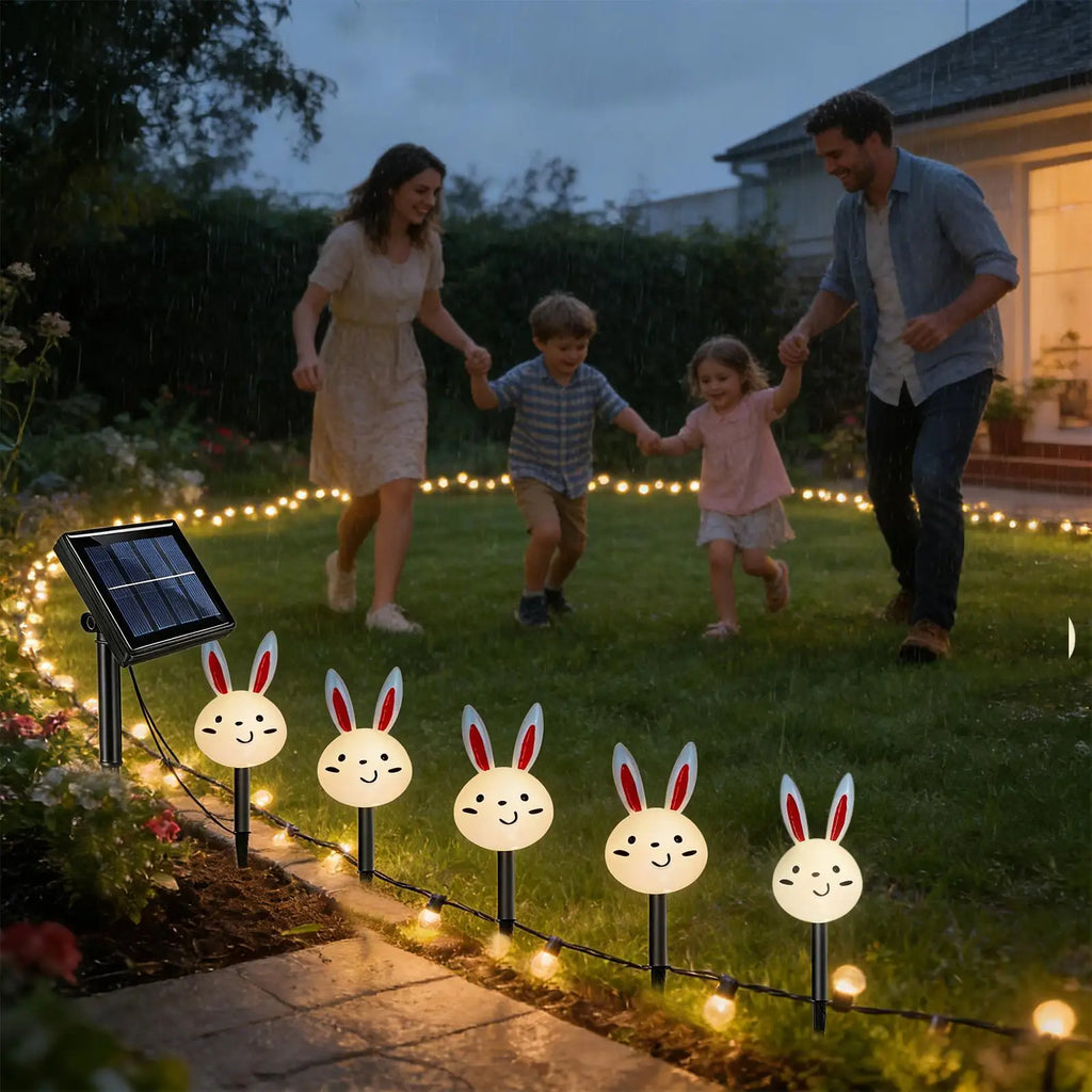 Easter Solar Lights Outdoor Waterproof Rabbit Carrot Garden Lighting