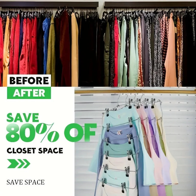 Multi Functional Folding Multi-Layer Pants Rack, Pants Hanger, Household Anti Slip And Seamless Wardrobe Storage Tool Zpaxo