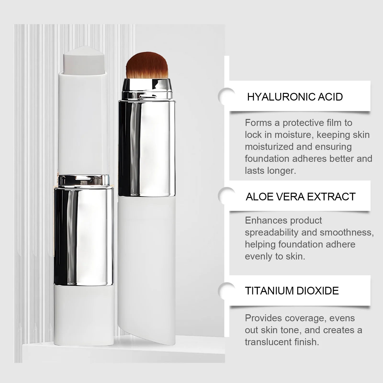 Dual-Action Color-Changing Foundation Stick - Skin-Nourishing, Lightweight Matte Finish, All-in-One Portable Makeup Stick Zpaxo