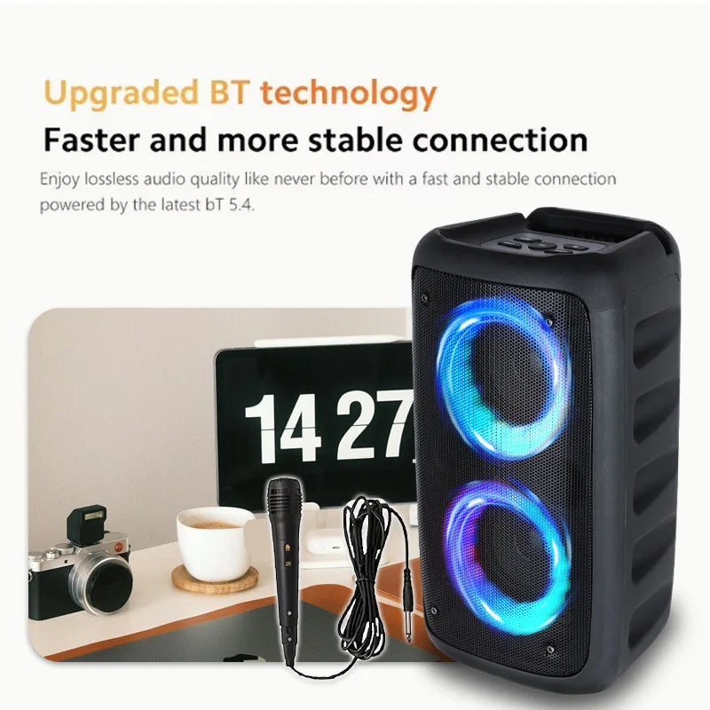 6000W Portable Speaker, Wireless Stereo, TWS, Color Lights, USB/TF Card, for Outdoor, Camping, Backyard Party, Bluetooth Speaker Zpaxo