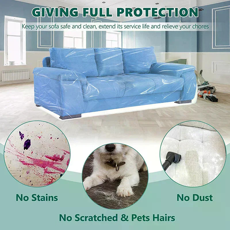 Couch Cover Pet Plastic Cover Transparent Cat Scratch Protector Waterproof Sofa Cover For Protection Against Cat Dog Clawing Zpaxo