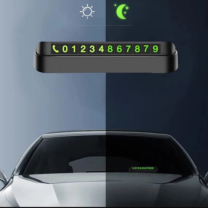 Car Temporary Parking Card Phone Number Plate Telephone Park Stop