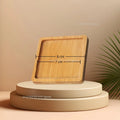 Multi Container Storage Trays Shower Shampoo Body Wash Cosmetics Dispenser Holder Bamboo Wood Tray Bathroom Kitchen Pot Holder Zpaxo square-8cm