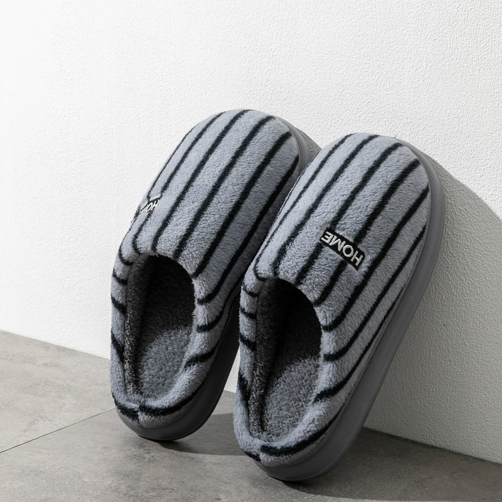 Men's Winter Slippers Indoor House Shoes Non-slip Fuzzy Scuff Soft