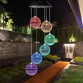 Solar Powered Wind Chime Mirror Ball Pendant Light LED Mobile Zpaxo color 6LED