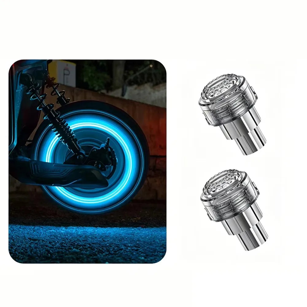 Waterproof Tire Valve Caps Light Single Seven Colors Motion Sensor Zpaxo Blue