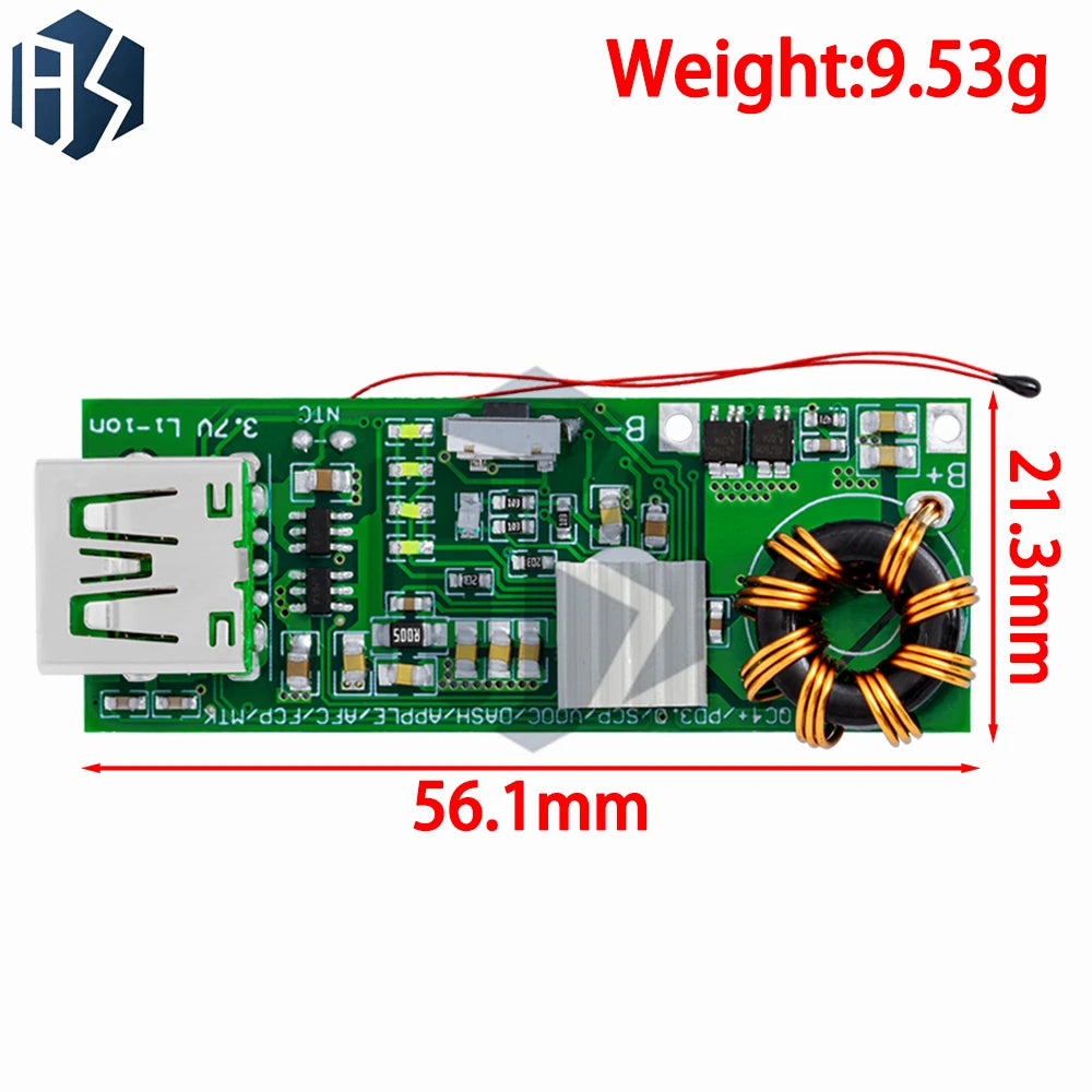 QC4.0 QC3.0 PD Fast Charging Boost Module, 18W 4.5A Bidirectional Type-C Power Supply Circuit Board Zpaxo