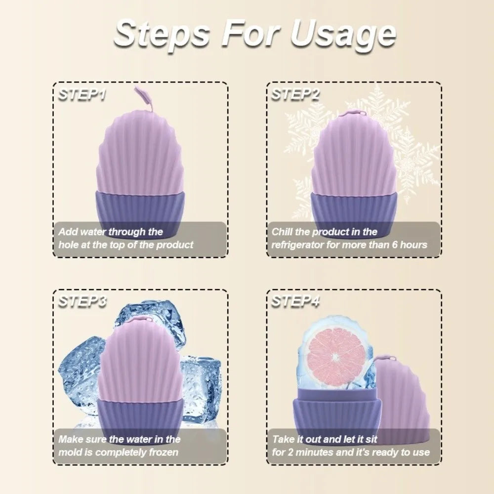 Silicone Ice Face Roller Shrink Pores De-puffing Facial Mold Skincare Zpaxo