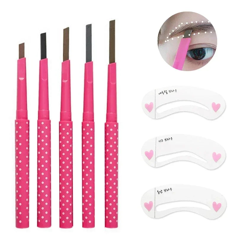 New Waterproof Eyebrow Pencil With Eye Brow Card Tool Lady Rotating Eyebrow Pencil 3Eyebrow Shaping DIY Eyebrow Pen Makeup Set Zpaxo