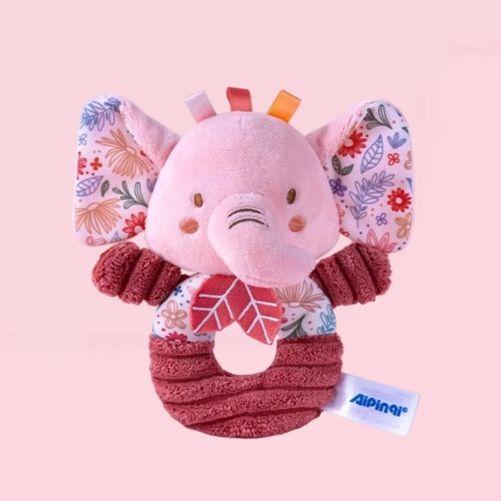 Pink Hand Cranked Ring Newborn Plush Toy 0-1 Year Old Baby Ringed
