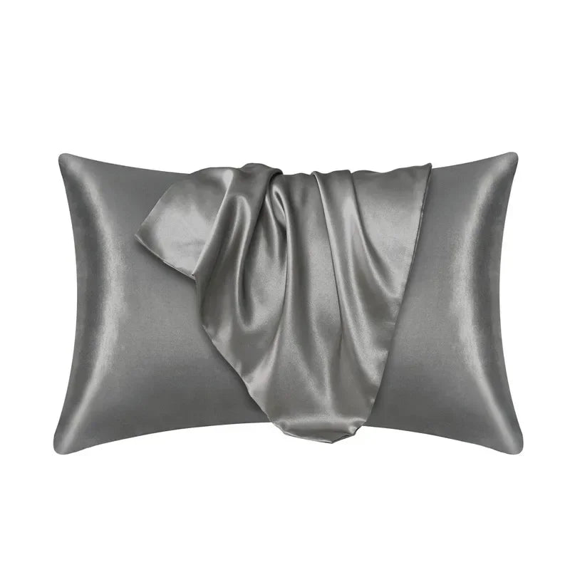 100 Natural Mulberry Silk Pillowcase Hair Skin Protection Anti-frizz Zpaxo Grey 51x66cm