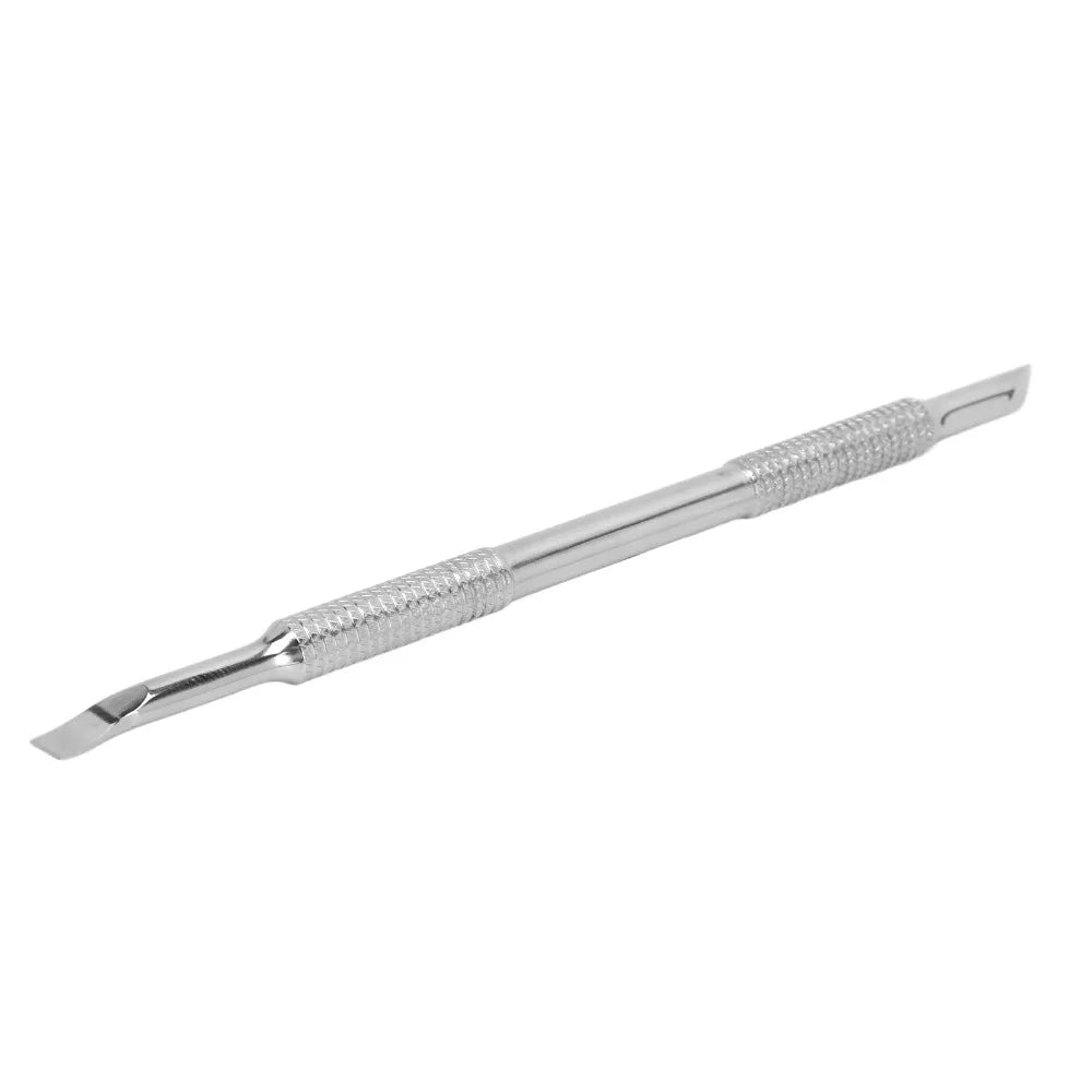 Stainless Steel Double Ended Cuticle Pusher Beveled Bent Blade Zpaxo