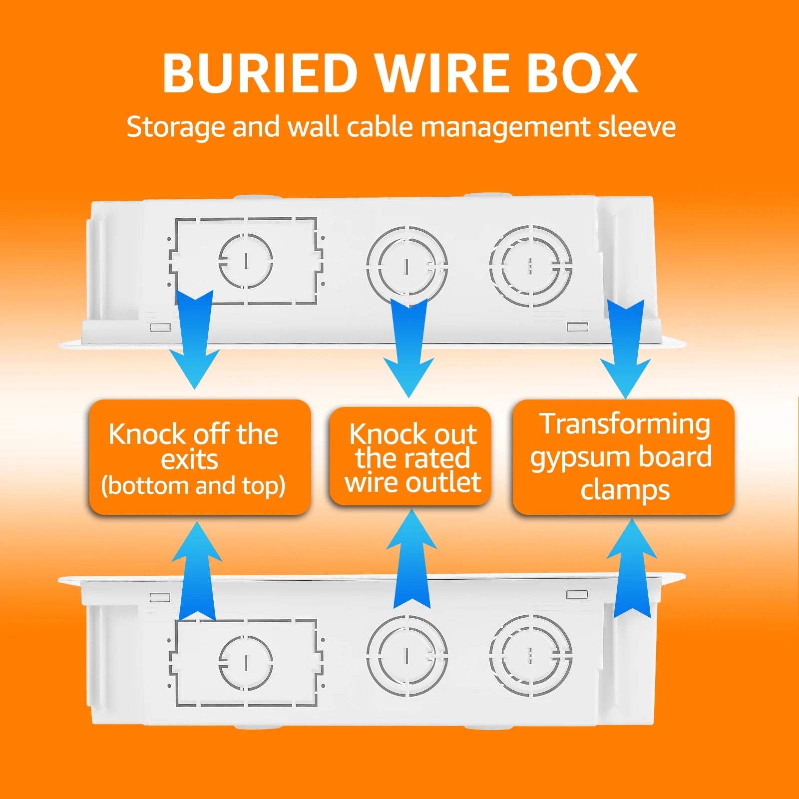 Cable Management Kit 9inch in-Wall TV Media Box Recessed TV Outlet & Network Enclosure in-Wall Enclosure, TV Home Theater Box Zpaxo