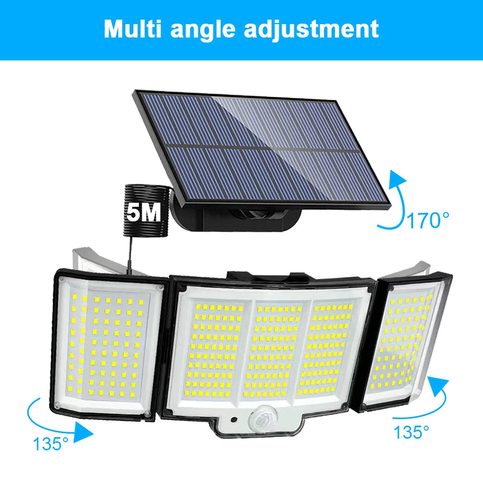 238/328 LED Solar Lamp Outdoor 348Wall Lamp IP65 Waterproof Spotlights Lamp Motion Sensor Solar 3 Mode Street Light Garden Decor Zpaxo