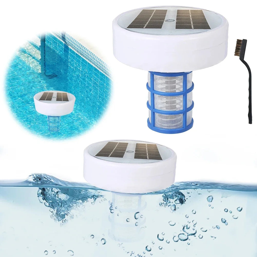 Automatic Pool Cleaner Auto Switching Solar Copper Pool Ionizer Keeps Pool Cleaner and Clear RGB LED Night Light Up To 35000 Gal Zpaxo