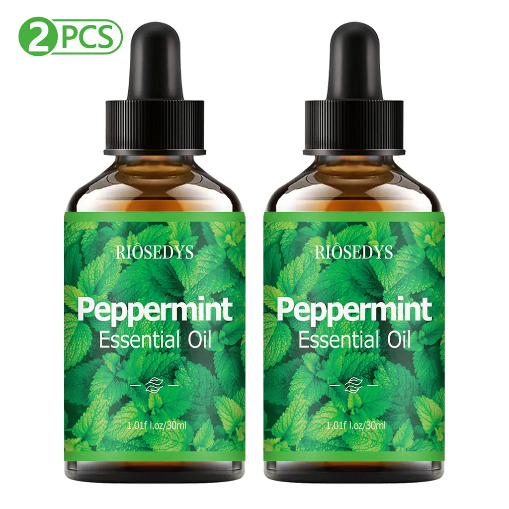 Peppermint essential oil, with its herbal scent, is suitable for aromatherapy diffusion and body massage,and also nourishes hair Zpaxo Peppermint 2PCS 30ml peppermint