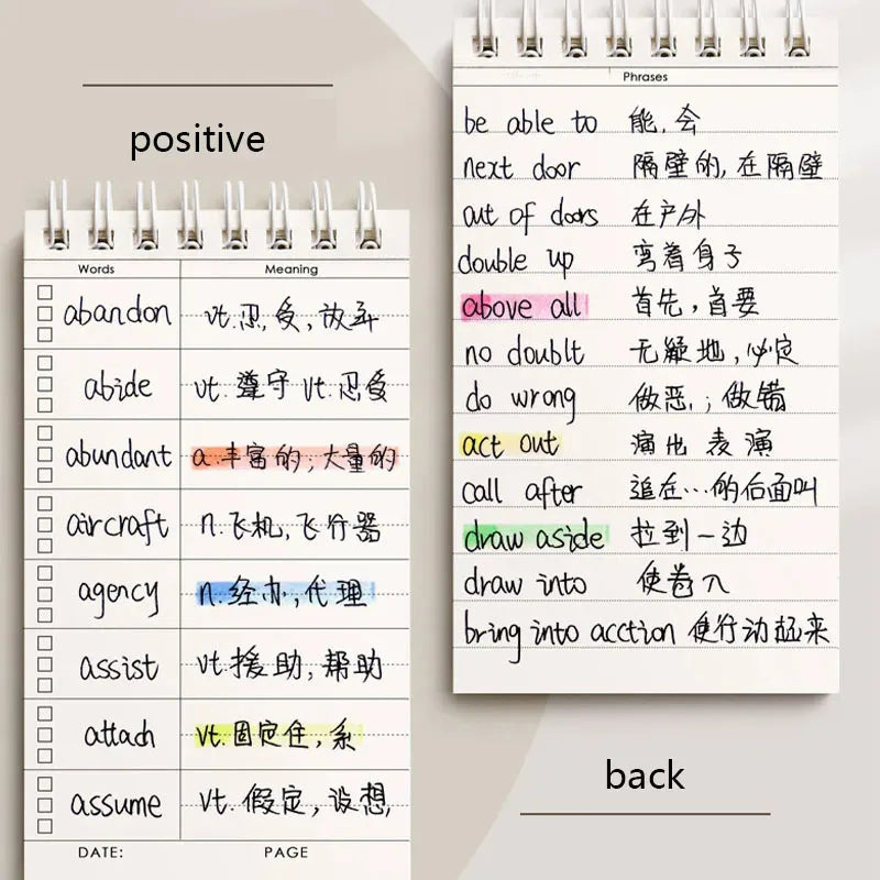 Pocket Vocabulary Memory Book English German French Spanish Language