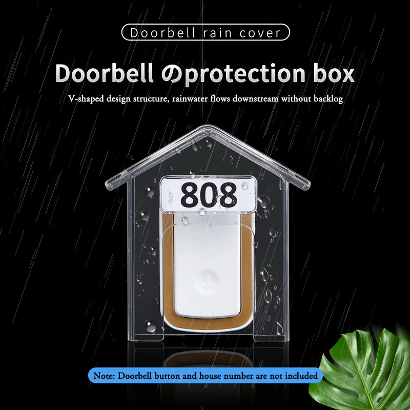 Doorbell Rain Cover Smart Home Wireless Bell Waterproof Chime Button Zpaxo