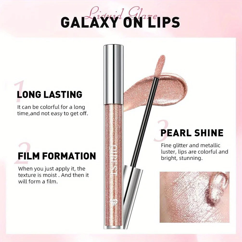 Metallic Glitter Liquid Lipstick Makeup Waterproof Lip Gloss Long-lasting Shimmer Metal Diamond Lip Glaze Tint Charming Zpaxo