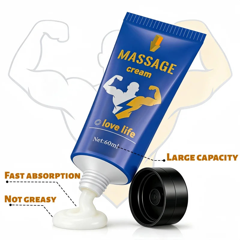 Men's Upgraded Formula Massage Cream with 14 Complex Ingredients Quick Absorption Non-Greasy Comfortable Zpaxo