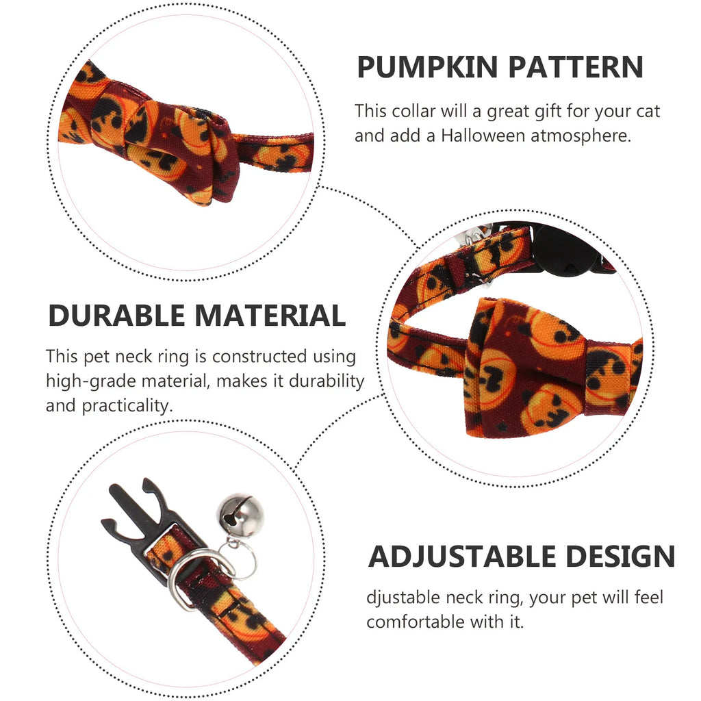 Adjustable Bowknot Dog Collar Halloween Pet Necklace Cute Party