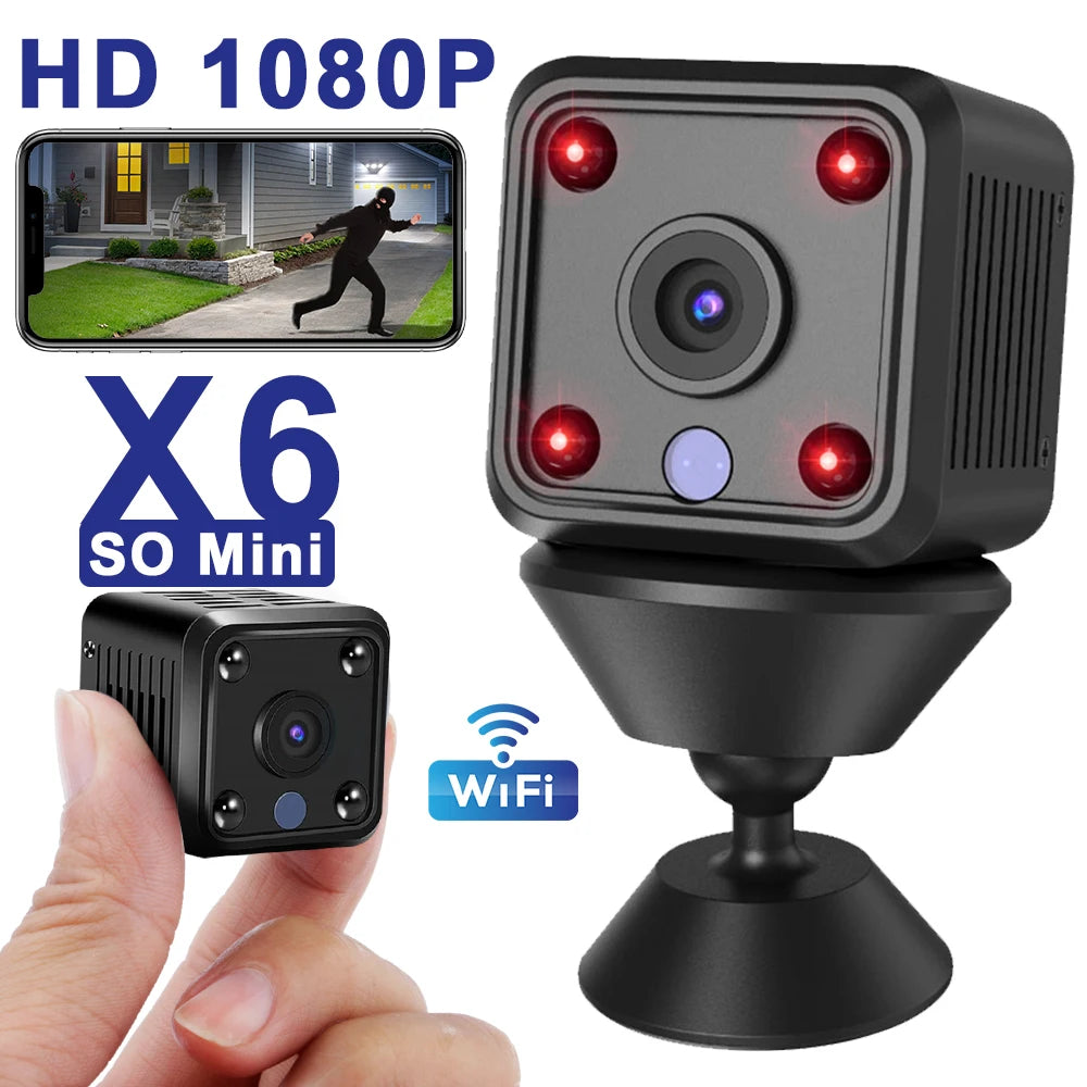 X6 Mini IP Cameras HD 1080P Wifi Sports Wireless Security Surveillance Built-in Battery Night Vision Smart Home Cameras Zpaxo