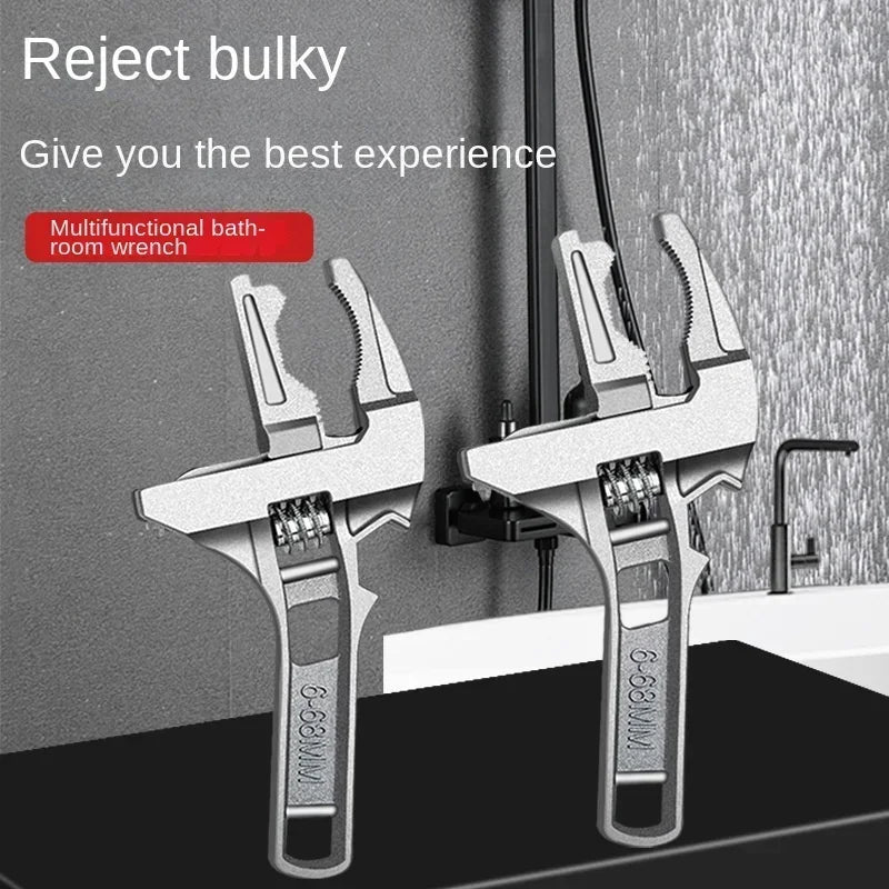 Hardware Tool Adjustable Spanner Large Opening Wide Wrench Jaw Pipe