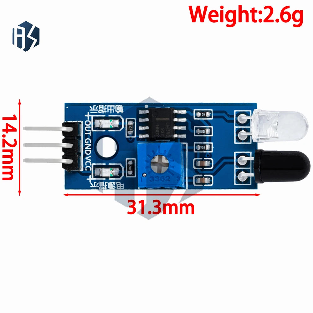 Infrared Obstacle Avoidance Sensor Module for Arduino Smart Car Robot - Adjustable Distance Detection 3-Pin Zpaxo