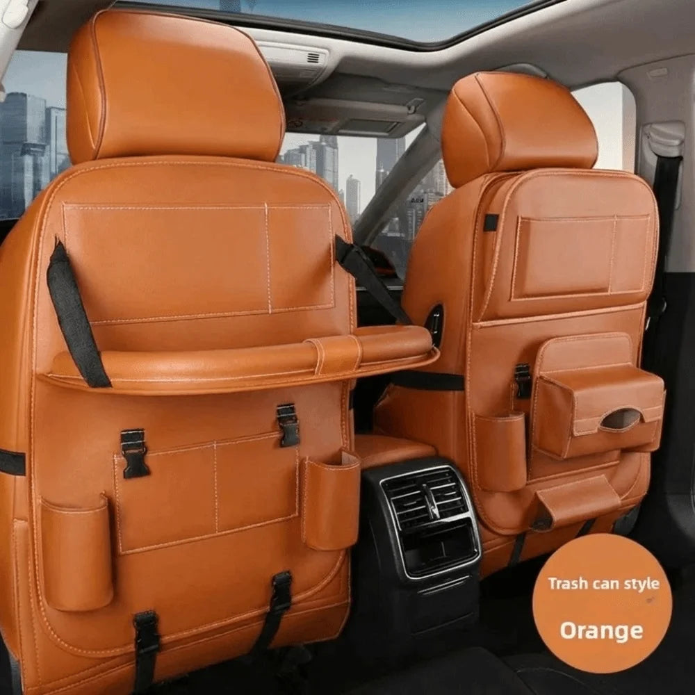 Multi-purpose Design Car Back Seat Organizer Foldable Dining Table Zpaxo Orange