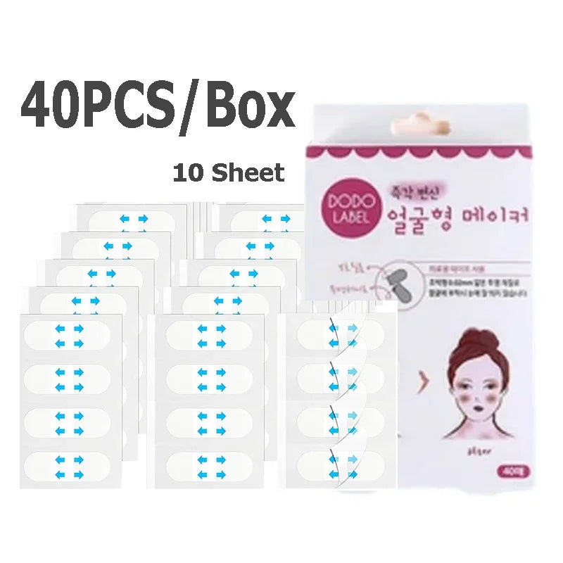 120/80/40Sheets V Lift Face Sticker Invisible Makeup Adhesive Lift Face Tape Slim Patch Breathable Sticker Lifting Tighten Chin Zpaxo 40PCS