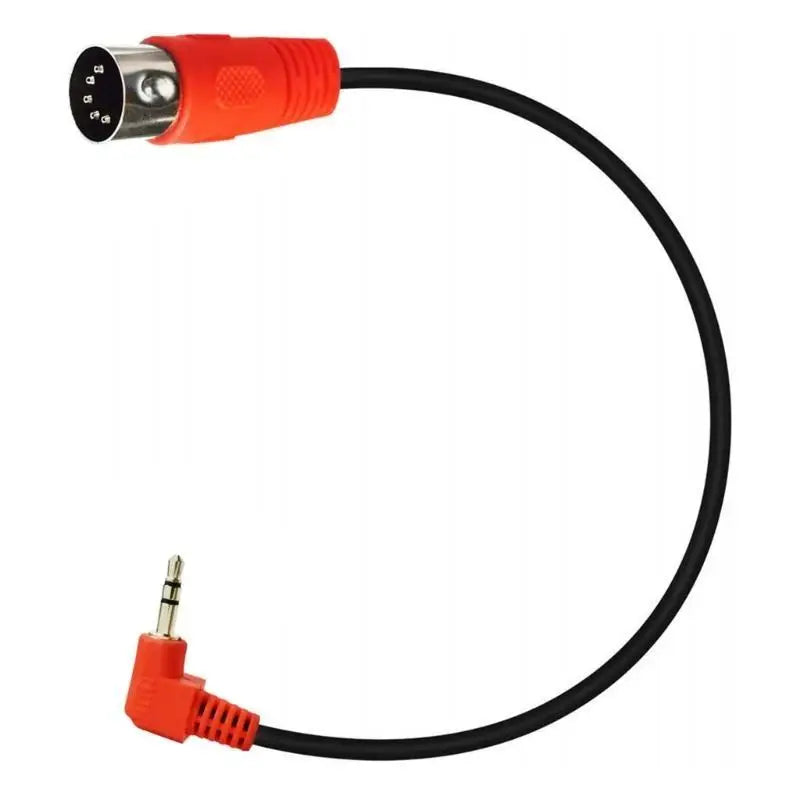 652F 90 Degree 5Pin DIN Cable 3.5mm TRS to DIN 5PIN Male Stereo Plug Adapter Cord for Sound Card and Instrument Zpaxo