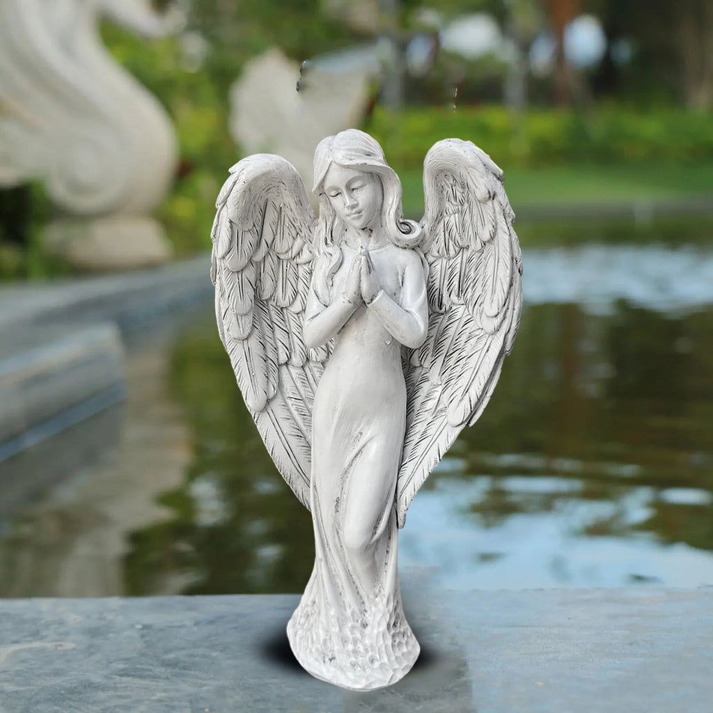 Angel Garden Statue Outdoor Decoration Height Memorial Decor Praying Zpaxo