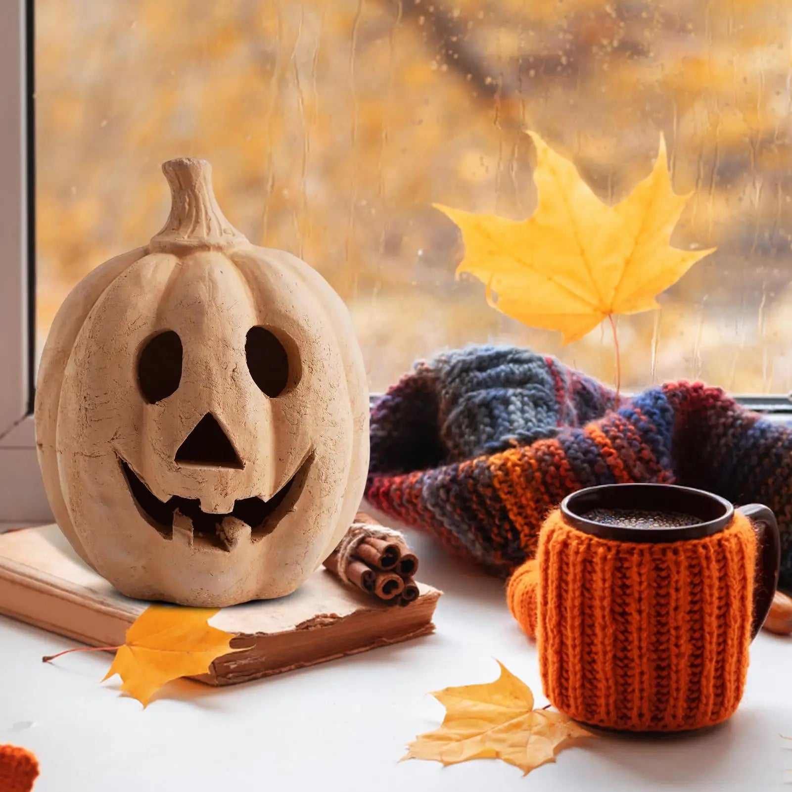 Light Up Pumpkin Lantern Cute Flameless Lamps Outdoor Indoor Bedroom