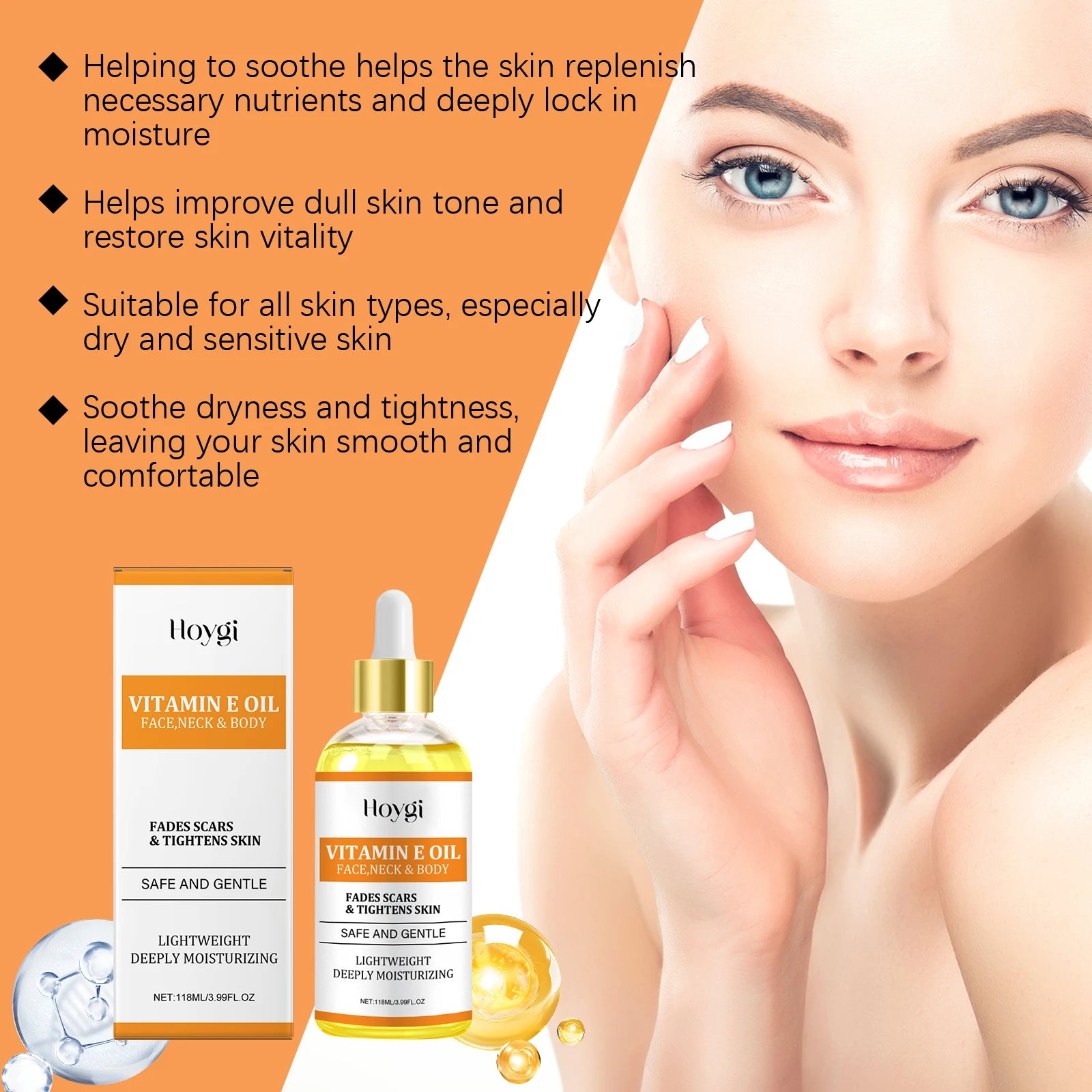 Vitamin E & Hyaluronic Acid Moisturizing Face & Body Oil Moisturizing Face Oil Zpaxo