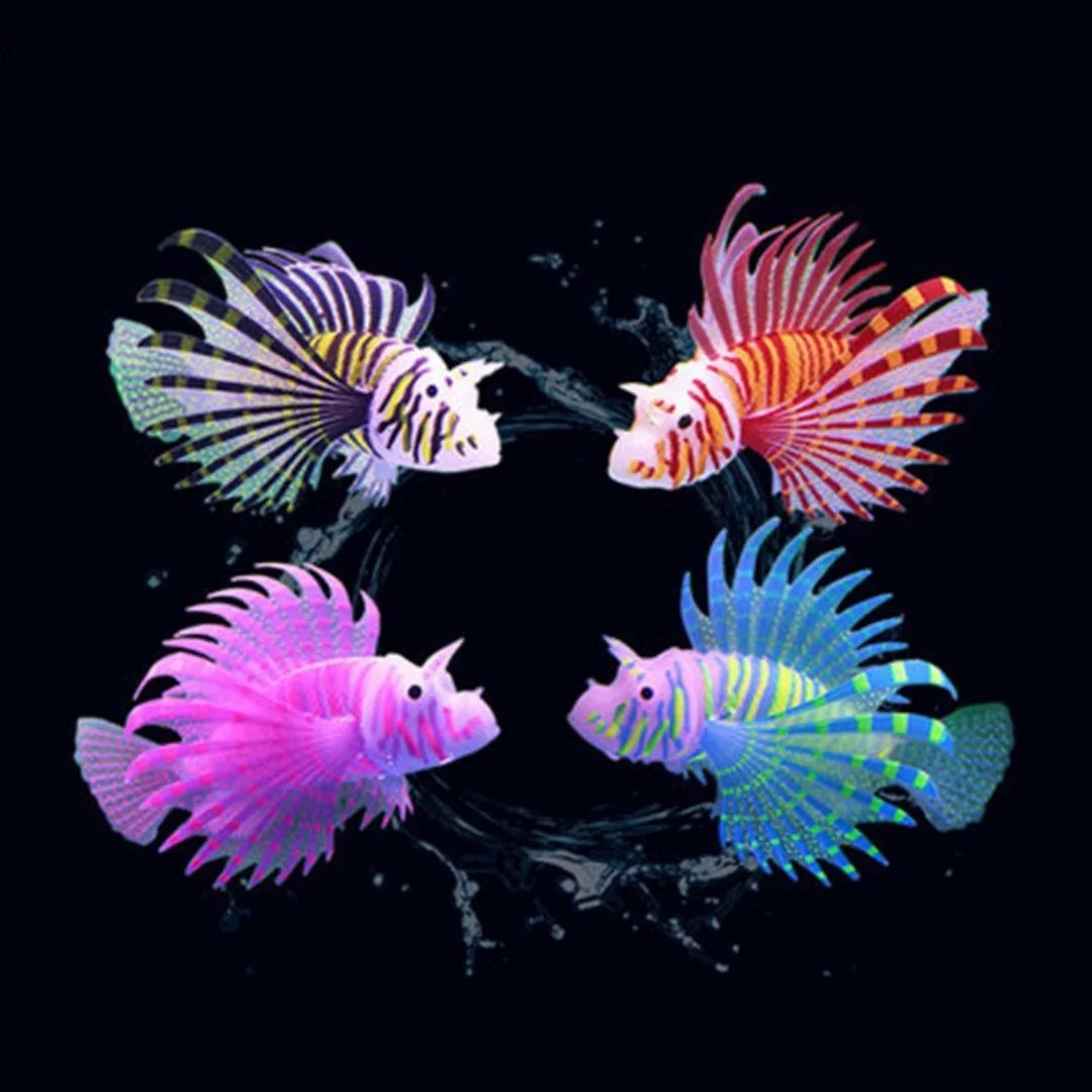 Aquarium Artificial Luminous Lionfish Fish Silicone Fake Floating
