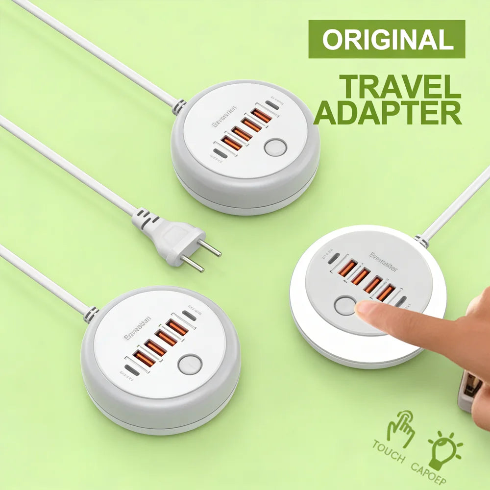 50W 6-Port USB Charging Station – Type-C Fast Charger Night Light USB Charging Station Zpaxo
