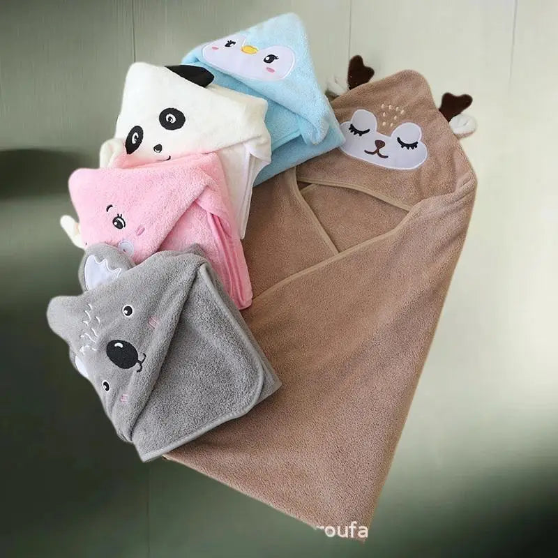 Cartoon Animal Baby Hooded Bath Towels Toddler Bathrobe Warm Sleeping Zpaxo