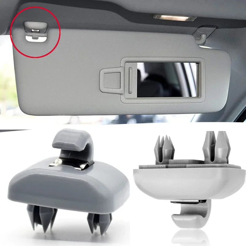 Audi Sun Visor Clip Hook Bracket 2-Pack Gray – 8U0857562A