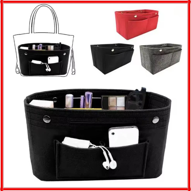 Felt Handbag Insert Organizer – Multi-Pocket Purse Liner Pouch Purse Organizer Insert Zpaxo