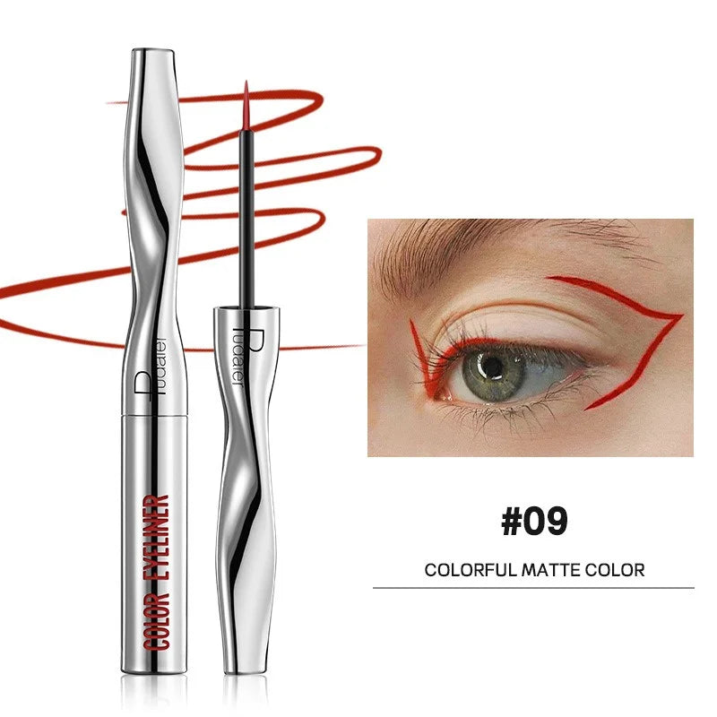 Colourful Eyeliner Liquid Waterproof Matte Pearllight Pen Long Zpaxo 09